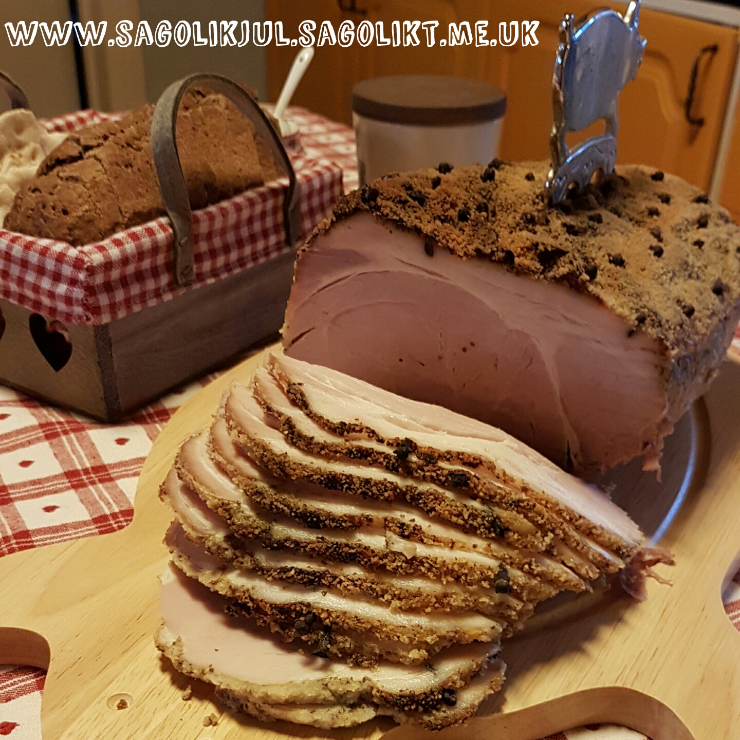 Senapsgriljerad julskinka